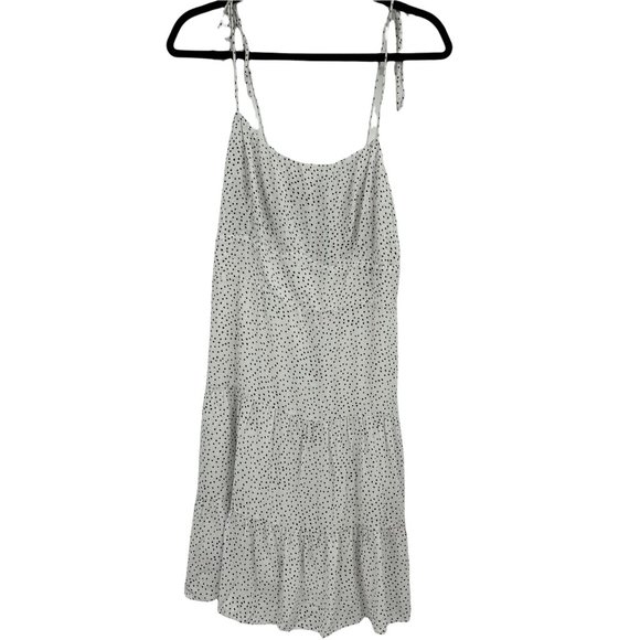 Open Edition Polka Dot Dress Small White Black Straps - Picture 1 of 12